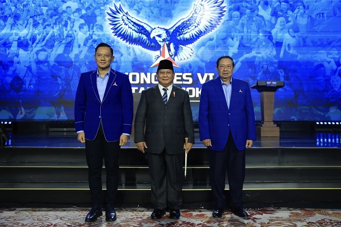 Presiden RI Prabowo Subianto pada Penutupan Kongres VI DPP Partai Demokrat di Jakarta. (Dok. Tim Media Prabowo)