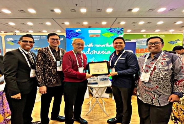 Upaya mendukung daya saing UMKM di pasar internasional, BRI turut serta dalam Natural Product Expo West (NPEW) 2025, yang berlangsung di Anaheim, California, Amerika Serikat. (Dok. BRI)
