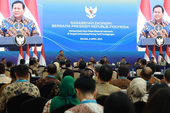 Presiden RI Prabowo Subianto dalam acara  'Sarasehan Ekonomi Bersama Presiden RI, Jakarta. (Dok. Tim Media Prabowo)